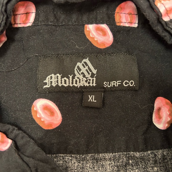 CUTE!!! Molokai Surf Co Hawaiian shirt with - yes! - pink glazed donuts! XL - Picture 9 of 9